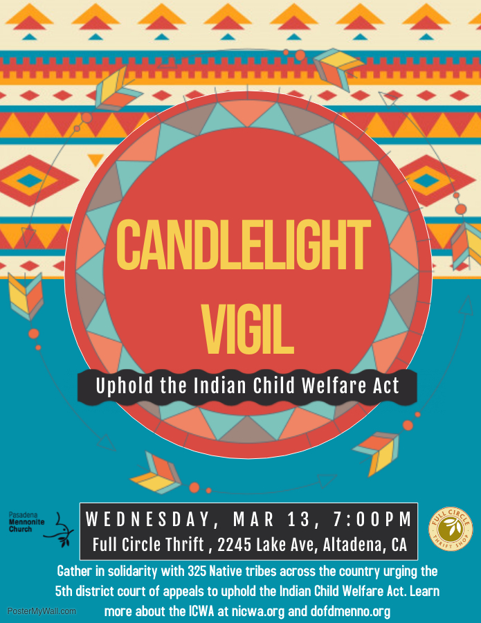 Wed. Mar. 13: Vigil in Support of&nbsp;ICWA